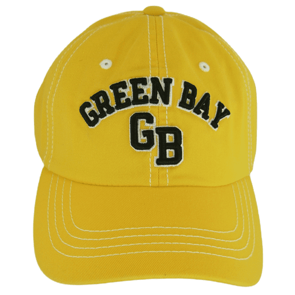 Green Bay City Name Washed Cotton Baseball Cap (Gold)