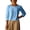 Light Blue, variant on 3/4 Sleeve Tops for Women Solid Ruched Round Neck Casual Blouse Loose Fit Lightweight Summer Top,Beige M