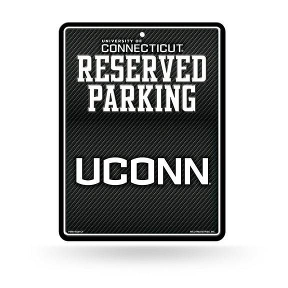 Uconn - Carbon Fiber Design - Metal Parking Sign