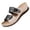 Black, variant on Women Slide Sandals Dual Strap Rhinestone Buckle Shoes Comfortable For Casual Daily Travel Outdoor Activities