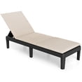 thumbnail image 2 of Costway Chaise Longue de Patio Fauteuil Inclinable avec Dossier Réglable à 3 Positions et Coussin Blanc, 2 of 7