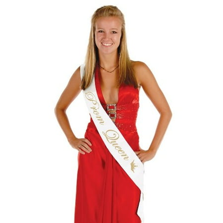 Satin Nickel Sash - Prom Queen Satin Sash Party Accessory (1 count) (1/Pkg)