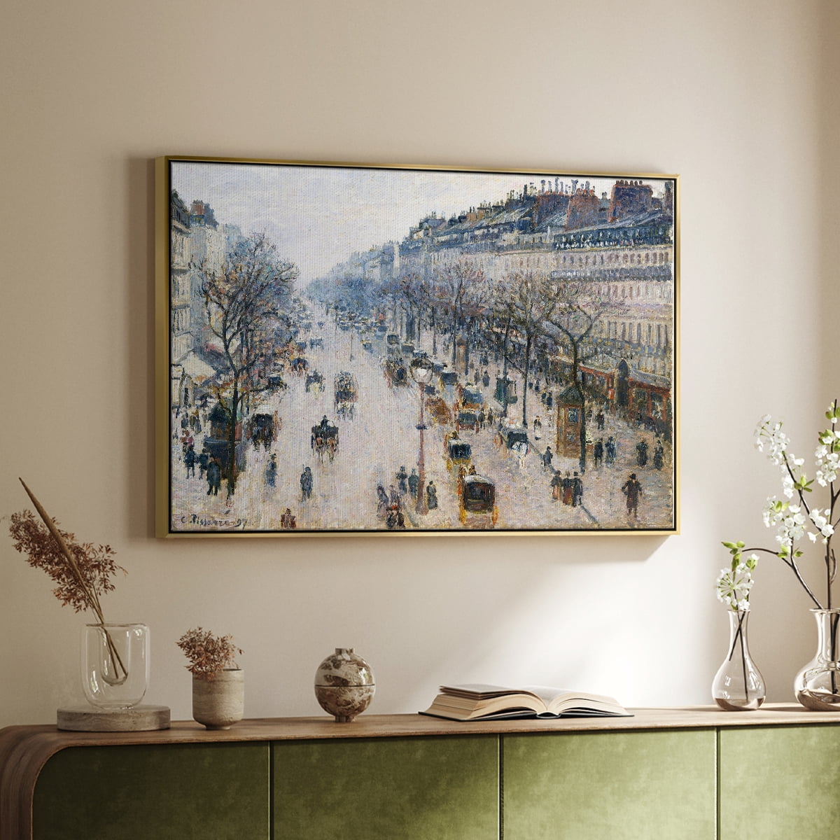 Vintage Landscape-CCC By Wexford Home Framed in Gold Wood Gallery Wrapped Canvas 25 in. x 37 in.