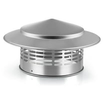 304 Stainless Steel Chimney Cap, Round Chimney Cover with Screen, Stove Pipe Topper for Exterior Fireplace Flue,1 x Chimney Cap,Silver