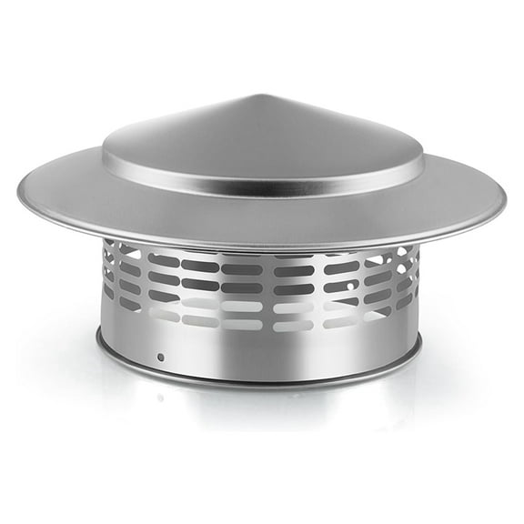 304 Stainless Steel Chimney Cap, Round Chimney Cover with Screen, Stove Pipe Topper for Exterior Fireplace Flue,1 x Chimney Cap,Silver