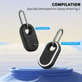 thumbnail image 2 of GPS Tracker Holder, 2 Pack MOWYEOK Compatible Samsung Galaxy Smarttag2 Silicone Case with Key Ring, Anti-Slip Pattern on Side, Suitable for Keys, Wallet, Luggage（Black+White）, 2 of 7