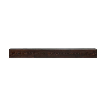 KFFKFF Wall Mantel, 72"x8"x5", Supports up to 50 lbs, Crafted from Natural Wood for Above Fireplace Placement, Floating Country-Style Shelf, Artisanal Wall Shelf in Rustic Brown