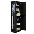 thumbnail image 6 of Tall Bathroom Storage Cabinet, Freestanding Storage Cabinet with Hook and Adjustable Shelf, MDF Board (Black), 6 of 12