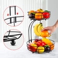 thumbnail image 4 of 2 Tier Disassembly Black Fruit Basket Bowl,Fruit and Vegetable Bowlwith Banana Holdersin Kitchen for kitchen, 4 of 7