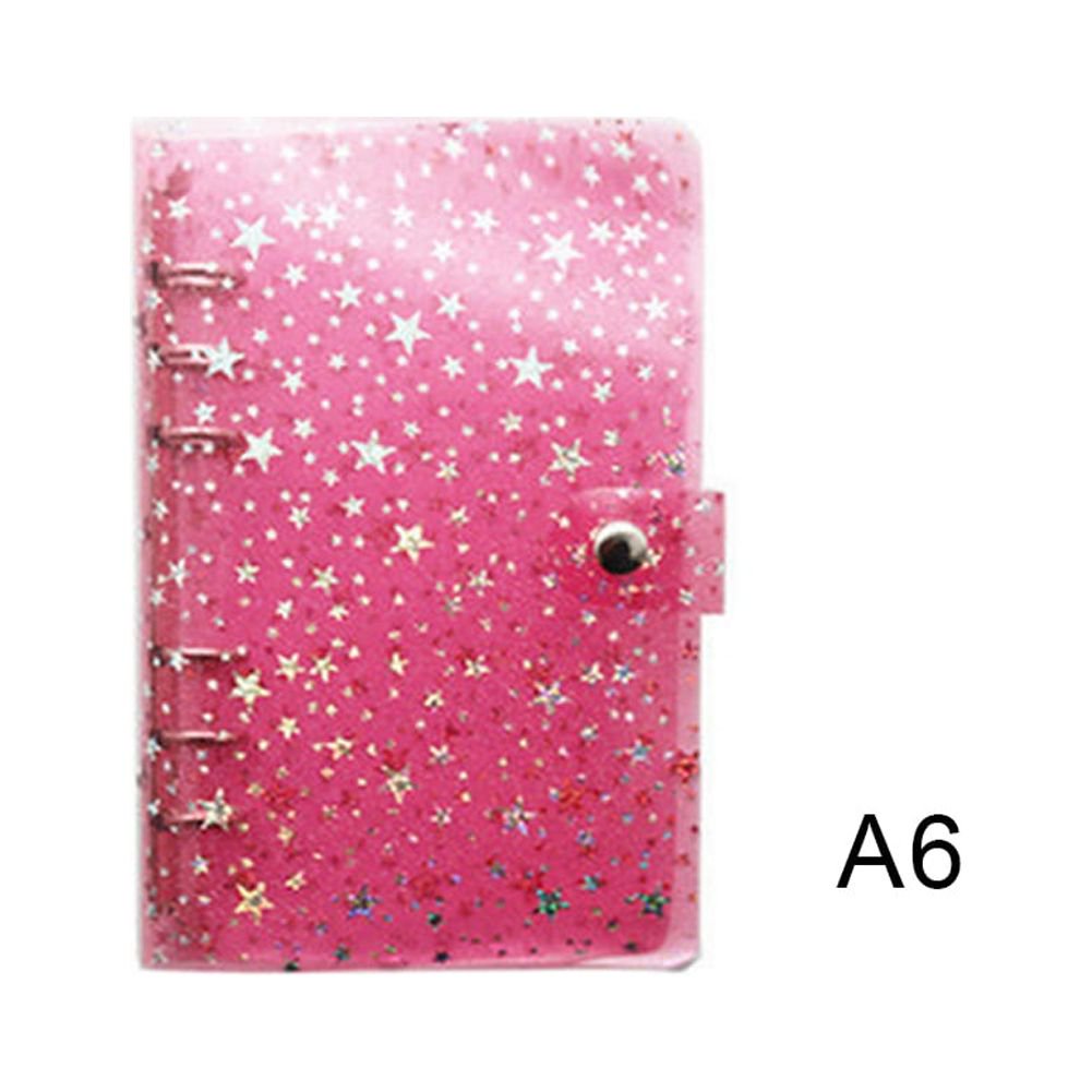 KYAIGUO A6 Binder Refillable Notebook Shell Clear Soft Pvc A6 6 Ring Binder Reusable Office Supplies for Home School