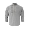 thumbnail image 3 of Camisas Tipo Para Hombre Camisa para hombre Manga larga Solapa Tendencia Medio cárdigan Camisa delgada informal (Grey, L), 3 of 6