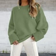 thumbnail image 2 of Bovemsi Womens Sweaters Cozy Women's Round Neck Long Sleeve Solid Color Pullover Sweater Fashion Loose Top Business Casual Sweaters, 2 of 8