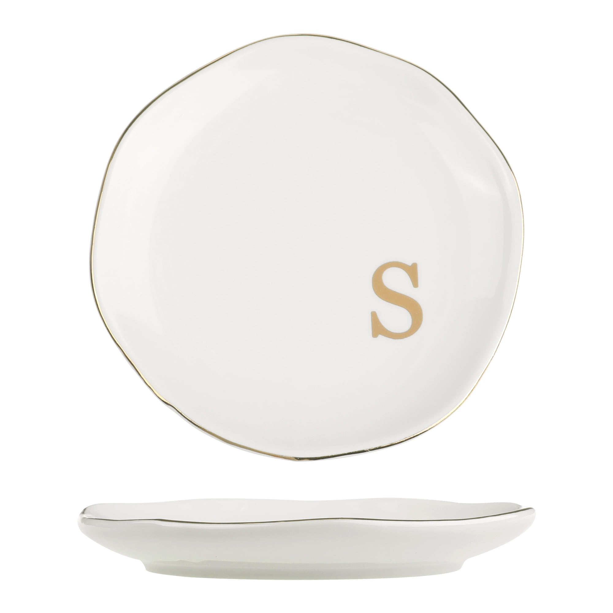 Unique Bargains Ceramic Jewelry Tray Decorative Trinket Dish Gifts Jewelry Boxes White-S