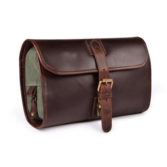 Neceser colgante de piel LEATHER VILLAGE Vintage Cherry