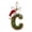 White B, variant on Christmas 2026 Acrylic Letter Pendant Ornament with Santa Hat, Initial Letter Hanging Ornament for Tree, Mantel, Wreaths, Holiday Decor Gift Idea (white)