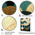 thumbnail image 3 of Designart "Golden Arches In Emerald" Abstract Shapes Floater Framed Canvas Prints, 3 of 5