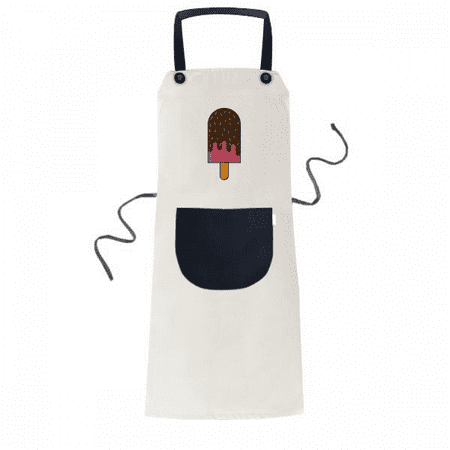 

Chocolate Needle Crispy Sweet Ice Apron Adjustable Bib Cotton Linen BBQ Kitchen Pocket Pinafore