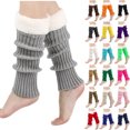 thumbnail image 3 of SwiftWear Leg Warmers for Women Girl Y2K Ribbed Leg Warmer Fleece Plush Trim Knitted Christmas Socks Calf Cover Boot Socks, 3 of 3