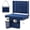 Blue, variant on SHOUFTW Stadium Bleacher Chair with Back Support, 350 lbs Capacity, Cup Holder & Storage Pocket, Black