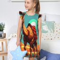 thumbnail image 4 of Fotbe Cool Camel Oasis Vibes Vestido de Dormir para Niñas de 3 a 10 Años, Mangas Cortas, Estilo Princesa, Pijama Camisón con Mangas Voladas-Small, 4 of 6