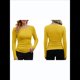 thumbnail image 2 of Camisetas Básicas Ajustadas Informales de Cuello Redondo y Larga Acanaladas para Mujer Amarillo Mostaza L, 2 of 6