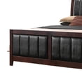 thumbnail image 3 of Leatherette Upholstered Wooden Eastern King Bed, Brown and Black, 3 of 5
