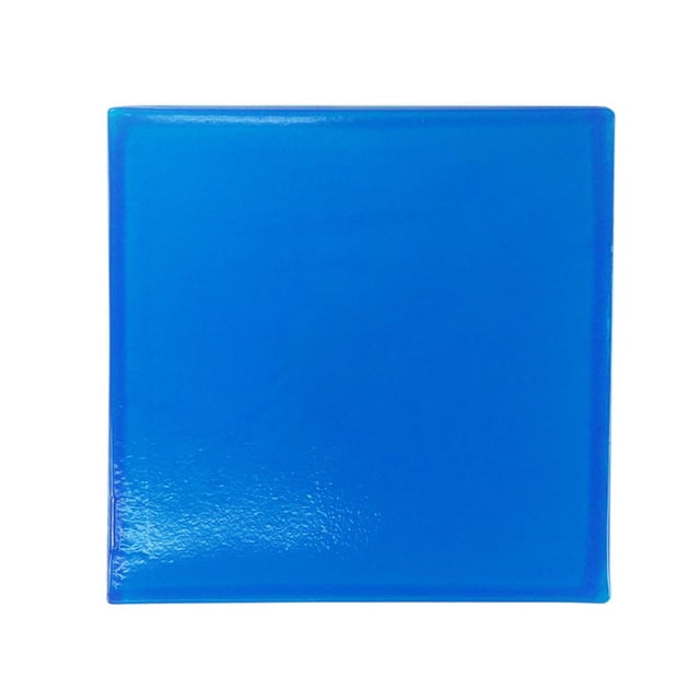 cojín moto almohadilla de gel para asiento de motocicleta, cojín cómodo, alfombrilla de absorción de impactos (35x35x1cm) Azul cuadrado, vista frontal de la almohadilla de gel lisa y brillante, 35 x 35 x 1 cm; flexible y fácil de cortar para ajustar en la espuma del asiento, diseñada para reducir transmisión de impactos y vibraciones en viajes largos.
