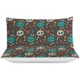 thumbnail image 3 of HAHDAXIA Skull Cute Pattern Bedding Solid Comforter Set for All Seasons,3 Pieces(1 Comforter+2 Pillowcases),Soft Microfiber Bedding Set Queen(90"x90"), 3 of 7