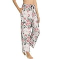 thumbnail image 2 of Uemuo Rose Flowers Pattern Women's Wide Leg Palazzo Lounge Pants with Pockets Light Weight Loose Comfy Casual Pajama Pants-Medium, 2 of 9