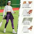 thumbnail image 5 of FUIALDOLG Purple Butterflies Leggings with Skirt,Full Length Yoga Leggings with Pockets,Comfy Stretchy Lady Tennis Skorts Skirts with Pants Golf Clothing,Size 2XL, 5 of 7