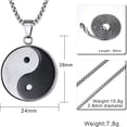 thumbnail image 2 of PAMTIER Unisex Stainless Steel Vintage Simple Yin Yang Fish Tai Chi Round Amulet Pendant Taoist Gossip Balance Band Couple Necklace Free Chain, 2 of 5