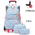thumbnail image 1 of Mochilas escolares con ruedas para niñas, morrales escolares impermeables para niños, mochila con ruedas, maleta con ruedas, 1 of 5