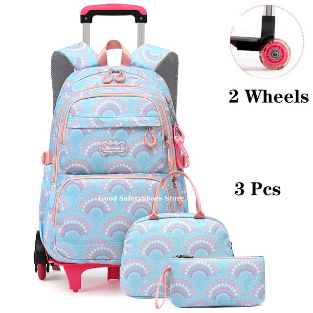 Mochilas escolares con ruedas para niñas, morrales escolares impermeables para niños, mochila con ruedas, maleta con ruedas