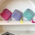 thumbnail image 7 of Portable Mesh Cosmetic Bag Dopamine Color Storage Makeup Case Mesh Storage, 7 of 7