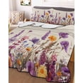 thumbnail image 3 of Quilts King Size, Spring Floral Soft Comforter Bedding Set for Bed, Farmhouse Pastoral Summer Botanical Lightweight Quilted Bedspread with Pillow Cover(2 Pieces) for All Season, 96x106 Inch, 3 of 6