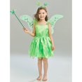 thumbnail image 4 of Disfraz de Tiana de Hada de Navidad para niñas, vestido de princesa de campana Tinker, alas de elfo, diadema, varita, vestidos de fiesta de cumpleaños elegantes, 4 of 5