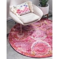 thumbnail image 2 of Unique Loom 3140166 8 ft. 4 in. x 8 ft. 4 in. Coppelia Baracoa Round Rug, Pink, 2 of 2