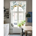 thumbnail image 5 of Sunflower Kitchen Curtains Swag Valance for Windows/Bathroom/Cafe, Green Eucalyptus Yellow Farmhouse Floral Rod Pocket Drape Panel Swag Curtain Valance for Bedroom/Living Room 55''x36'', 5 of 6
