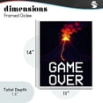 thumbnail image 3 of Pixel Volcano Game Over White Framed Giclee Art, design by Kim Allen, 3 of 9