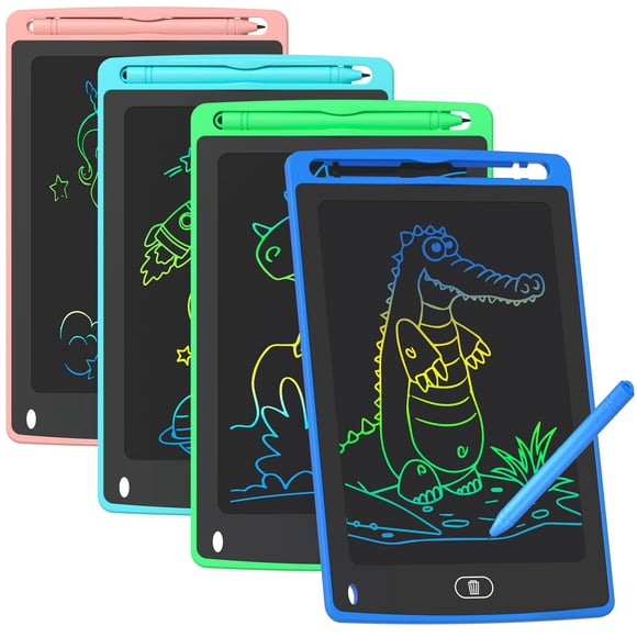 Tableta de escritura LCD TQU de 8.5 pulgadas para niños con paquete de 4 colores