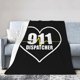 thumbnail image 1 of Manta polar con diseño de corazón del 911 Dispatcher, súper suave y cálida para todas las estaciones, manta térmica de invierno, manta para sofá negra, 1 of 4