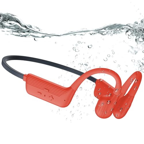 KOPIDOE Auriculares de natación, IP68 impermeables de conducción ósea con memoria de 32 GB, auriculares abiertos Bluetooth 5.4, auriculares inalámbricos subacuáticos para nadar, correr, deportes (nara