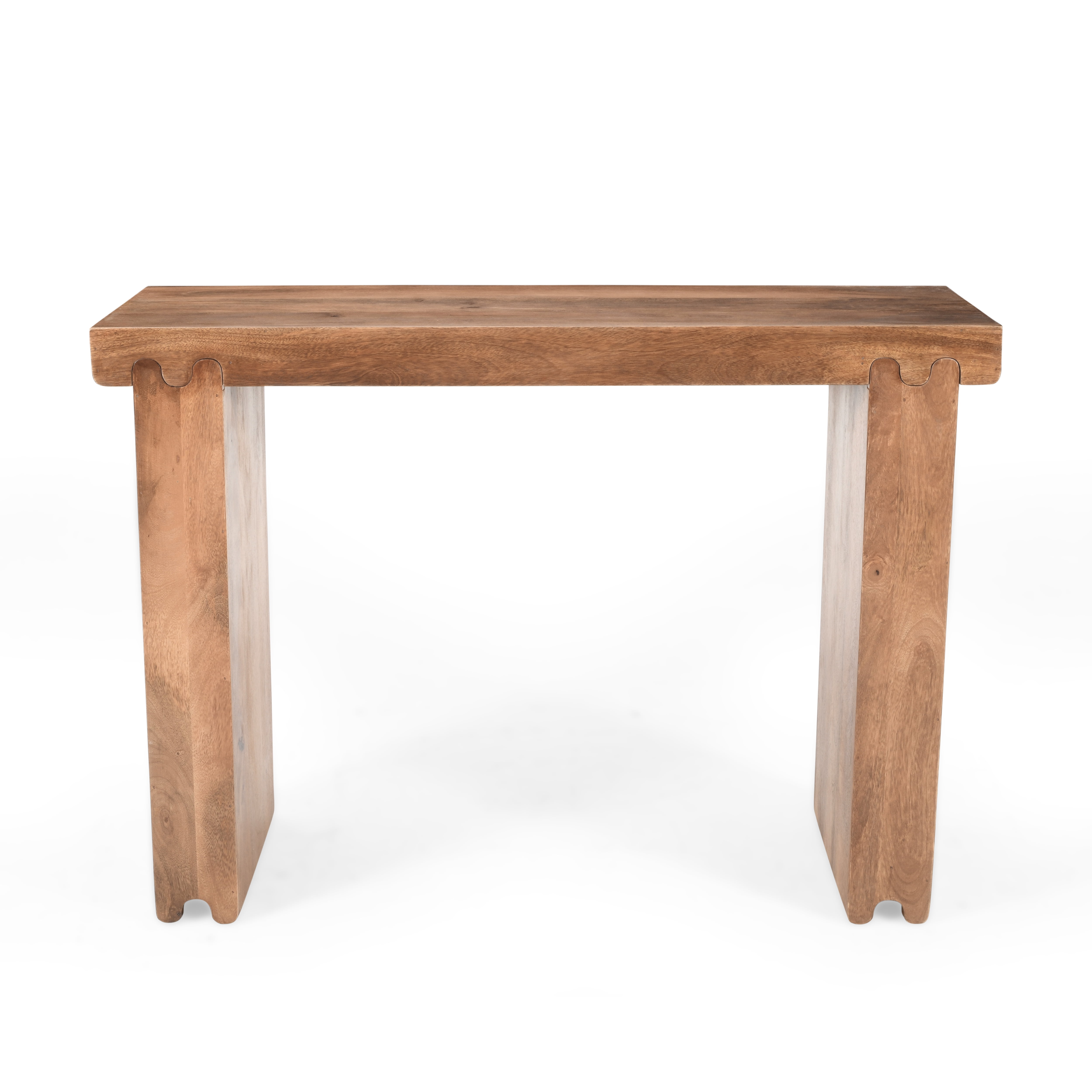 Aukfa 45" Narrow Console Table, Farmhouse Mango Wood Entryway Table Sofa Table for Entryway Hallway, Honey