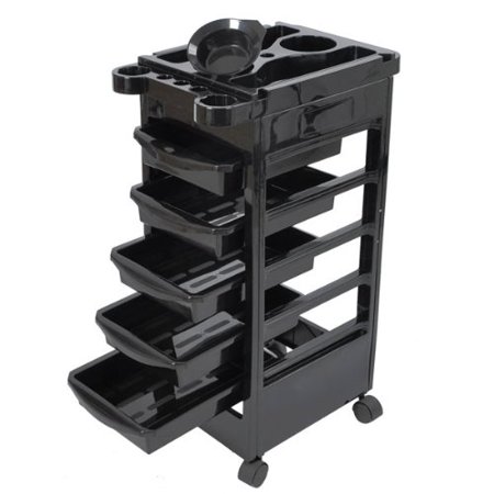 Work Trolley - High Quality Hair Salon Rolling Trolley Storage Cart w/5-Drawer WOrkstations