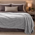thumbnail image 5 of Bare Home Faux Shearling Blanket - Dual Layer - Fluffy & Soft - Lightweight - Full/Queen, Light Gray, 5 of 7