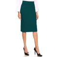 thumbnail image 2 of J. METHOD Women's Midi Skirt Basic Elastic Waist Knee Length Slim Fit Stretch Ponte Pencil Office Solid Skirts NEWSK40 Teal L, 2 of 4