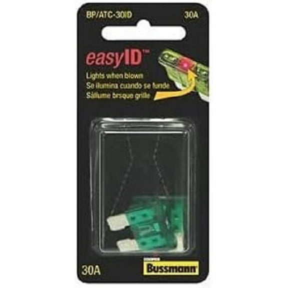Bussmann BP/ATC-30ID easyID Illuminating Blade Fuse, (Pack of 2)