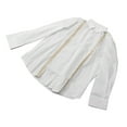 thumbnail image 4 of Turn Down Collar Work Shirts, Fashionable Loose Fitting White Color Breathable Men Linen Long Sleeve Shirts Button Closure  For Office, 4 of 7