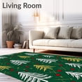 thumbnail image 2 of ODIKA 2'x3' Machine Washable Non-Slip Area Rug, Festive Pine Forest Snowflake Mosaic Half Moon High Traffic Rug, Green, 509132, 2 of 7