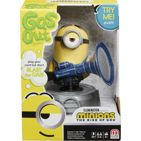 Gas Out Minions: The Rise Of Gru Kids Game with Minion Holding Fart Blaster for 2-6 Players